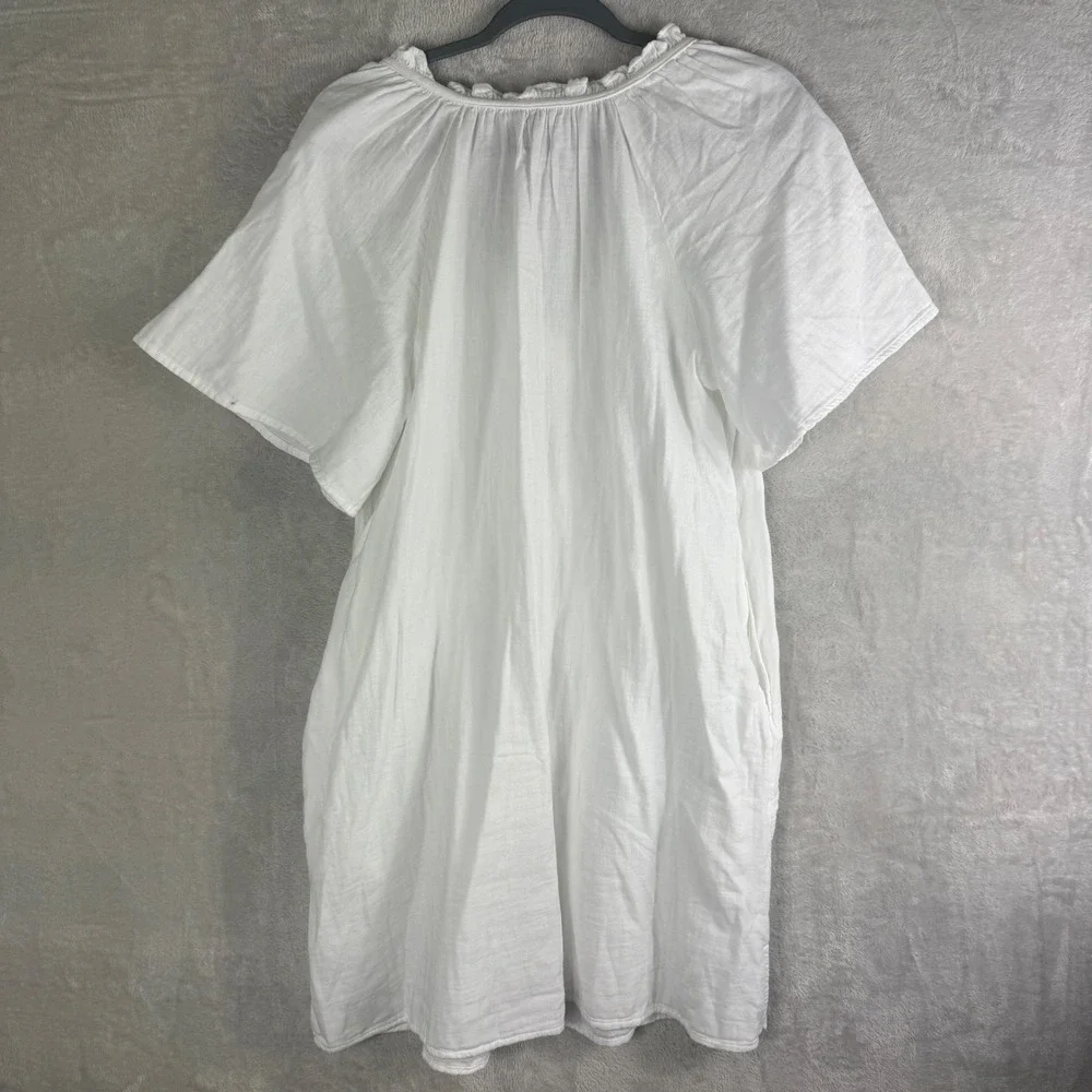 Old Navy Cotton Gauze white mini dress Sz M oversized vacation resort NEW - Picture 9 of 15